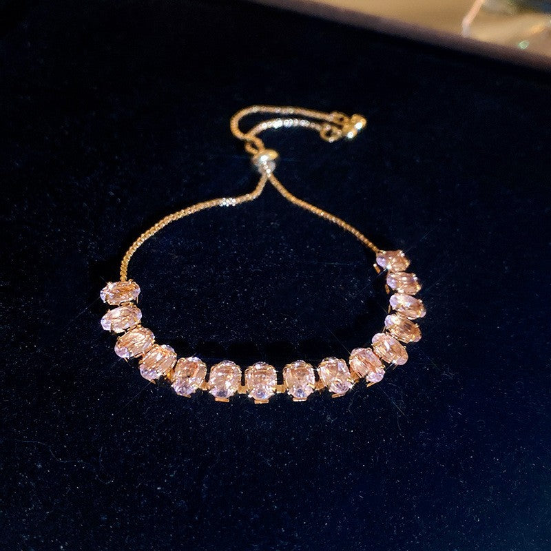 Women’s Adjustable Colorful Zirconia Bracelet – Sparkling Rainbow Fashion Jewelry