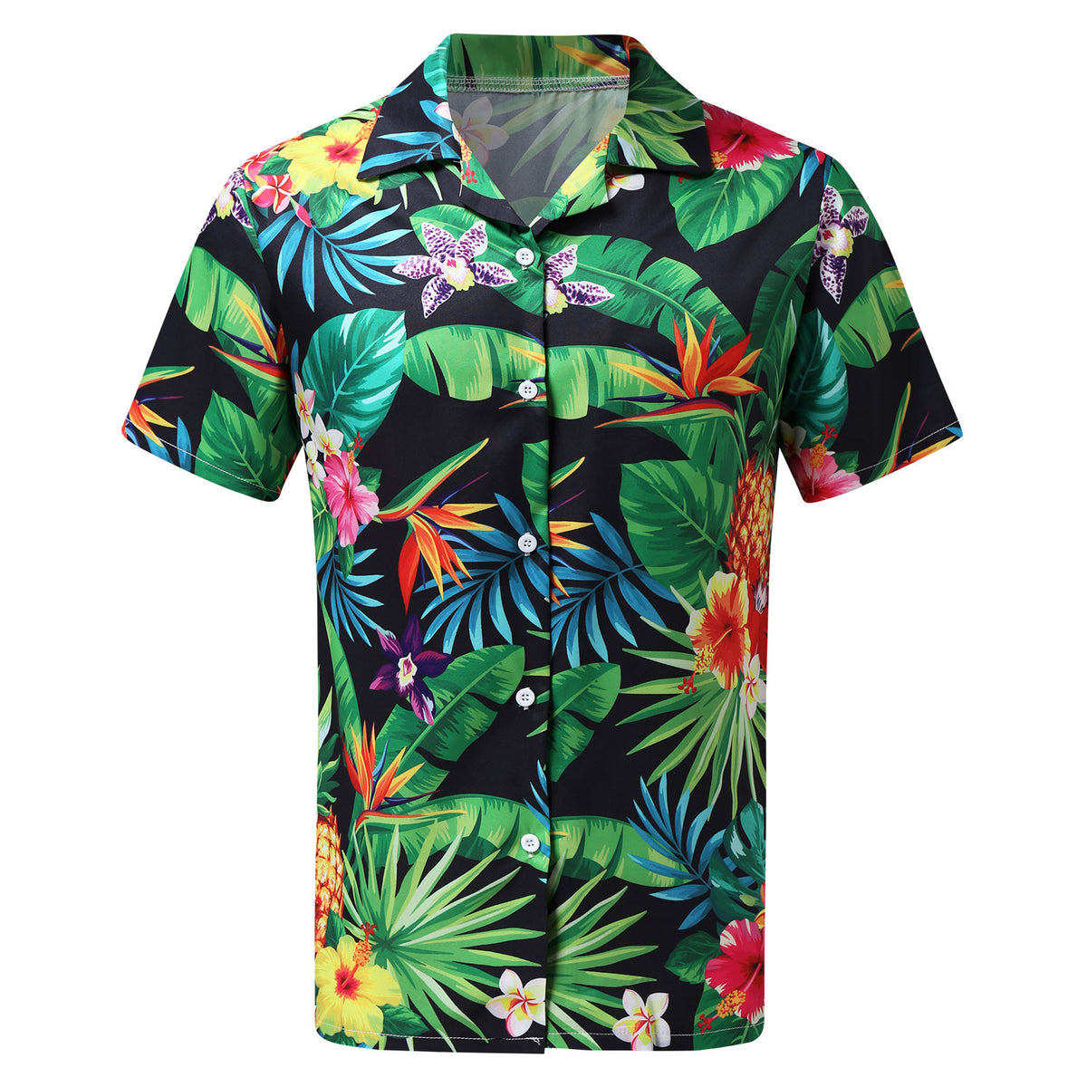 Men’s Hawaiian Cotton Beach Shirt – Breathable Stretch Casual Summer Shirt, S–3XL