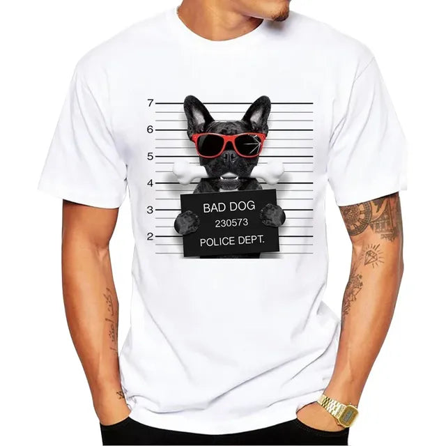 Men’s French Bulldog Graphic T-Shirt – Breathable Casual Dog Lover Tee, S–5XL