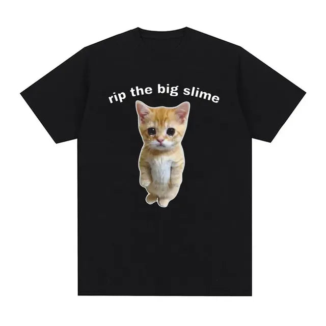 Humorous Cat Memory T-Shirt for Women - Summer Style
