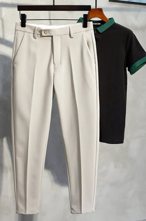 Men’s Plus Size Slim Fit Ankle Pants – Business Casual Suit Trousers