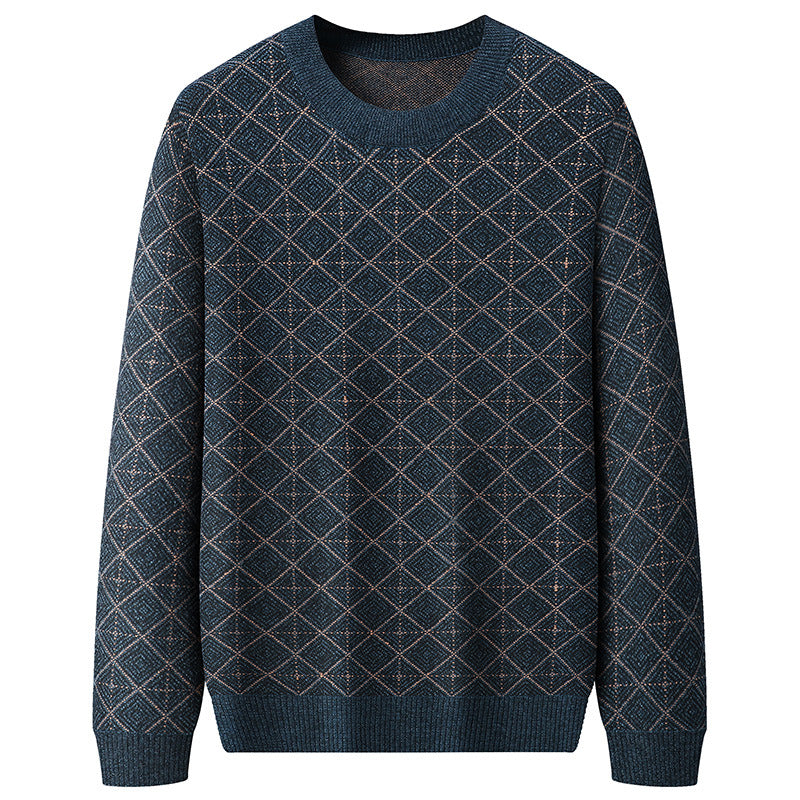 Men’s Loose-Fit Round Neck Sweater – Lightweight Breathable Casual Pullover, 2 Colors, M–7XL