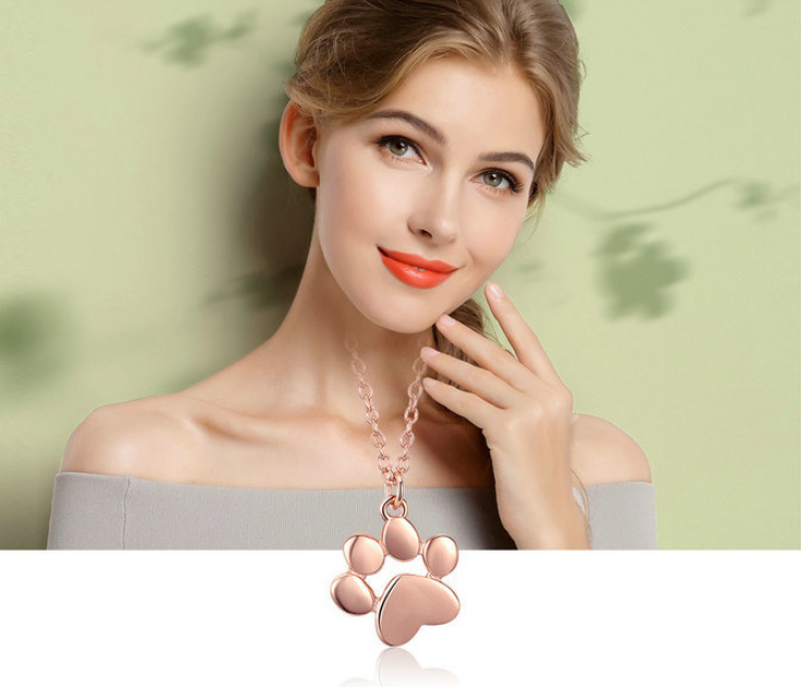 Pet Paw Print Pendant Necklace