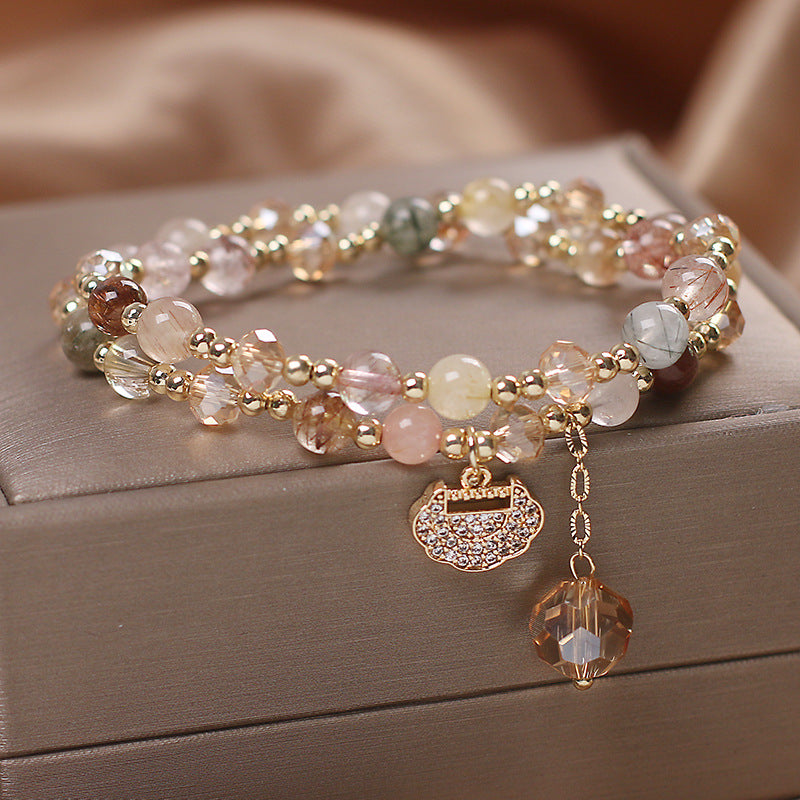 Women’s Colorful Strawberry Crystal Bracelet – Infinity & Maple Leaf Fashion Jewelry