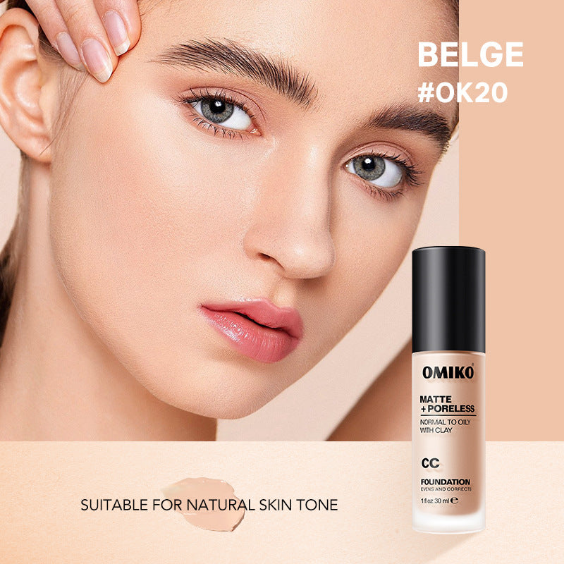 OMIKO Matte Poreless CC Foundation – Lightweight Sheer Coverage Face Makeup