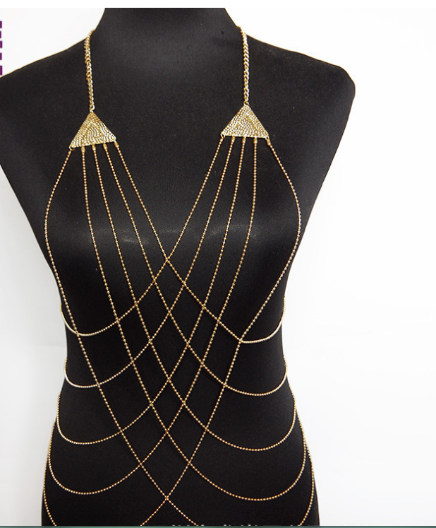 Tassel Body Chain – Golden Alloy Sexy Body Jewelry Accessory