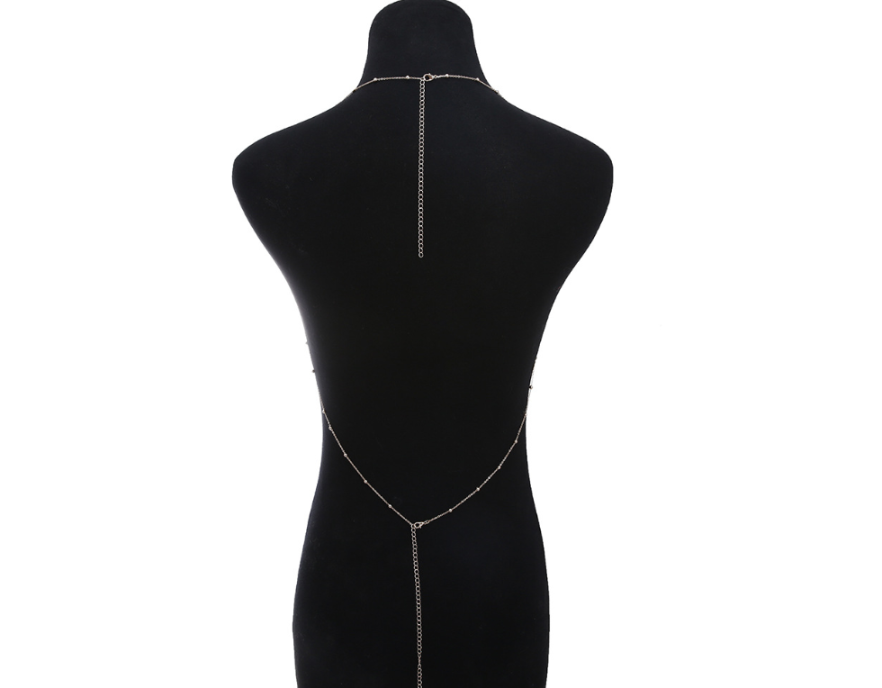 Women’s Rhinestone Tassel Body Chain – Gold & Silver Chest Chain Necklace Statement Jewelry
