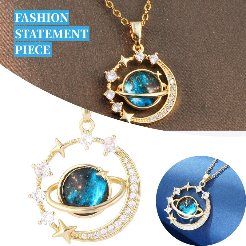 Stainless Steel Planet Astronaut Necklace
