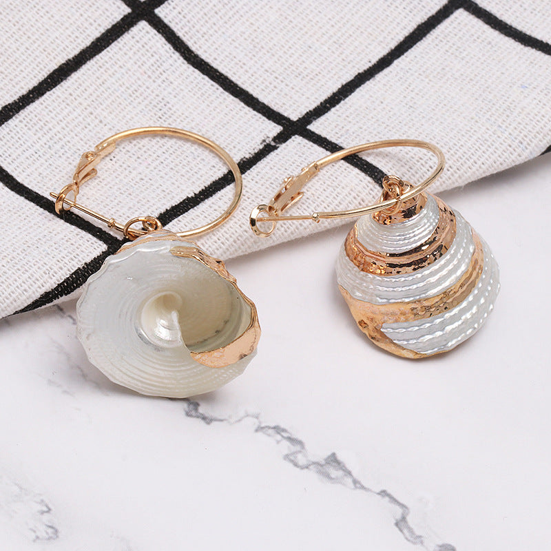 Geometric Shell Earrings for Women – Trendy Modern Statement Jewelry