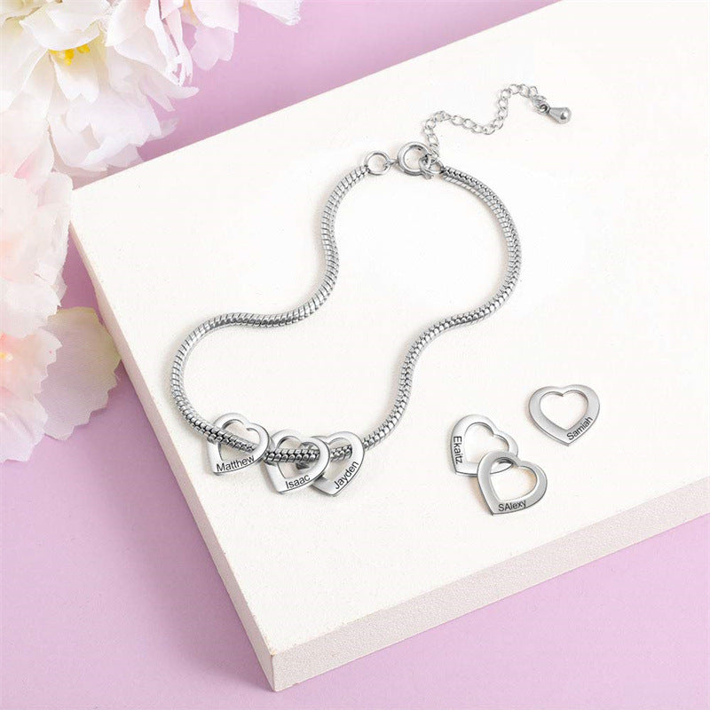 Personalized Adjustable Stainless Steel Heart Anklet