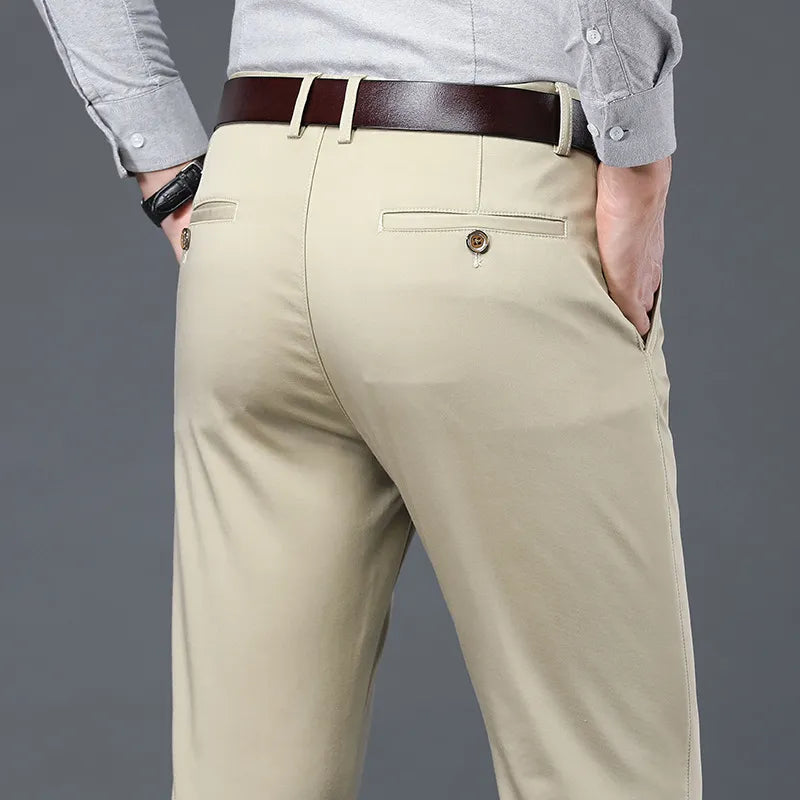 Men’s Straight Loose Cotton Pants – Relaxed Casual Trousers