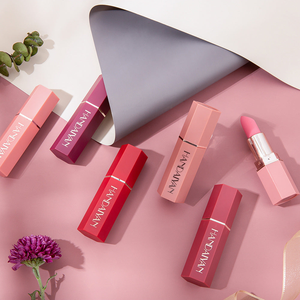 6-Color Matte Moisturizing Lipstick for Daily Use