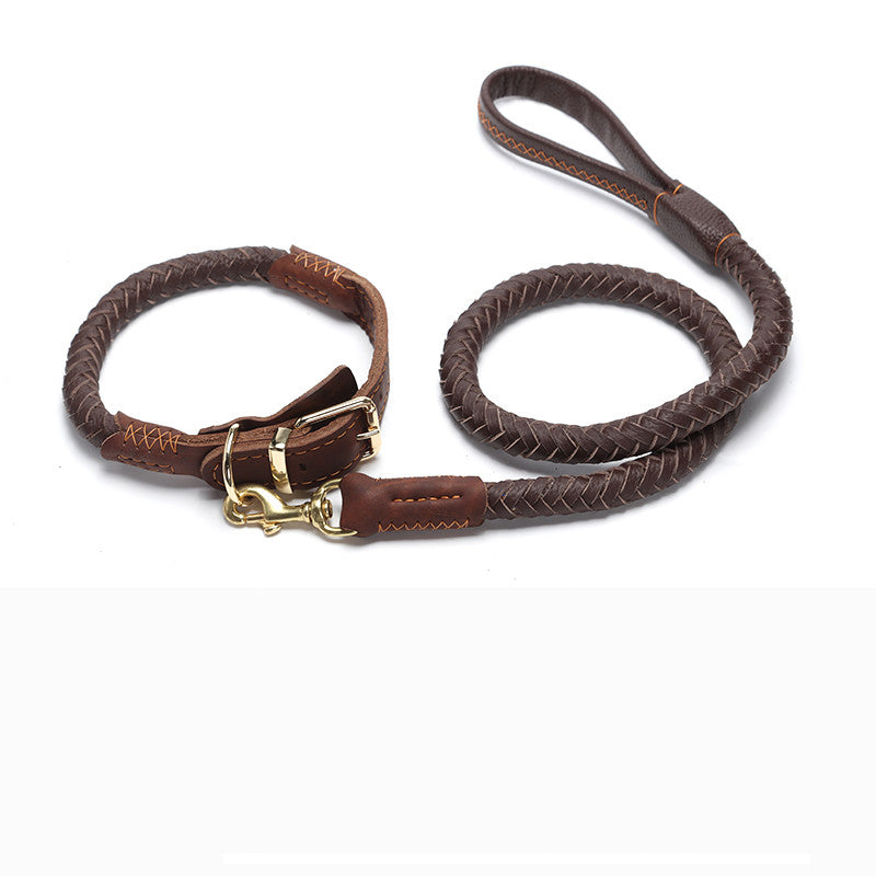 Premium Leather Dog Leash – Heavy-Duty Walking & Training Lead for Medium & Large Dogs