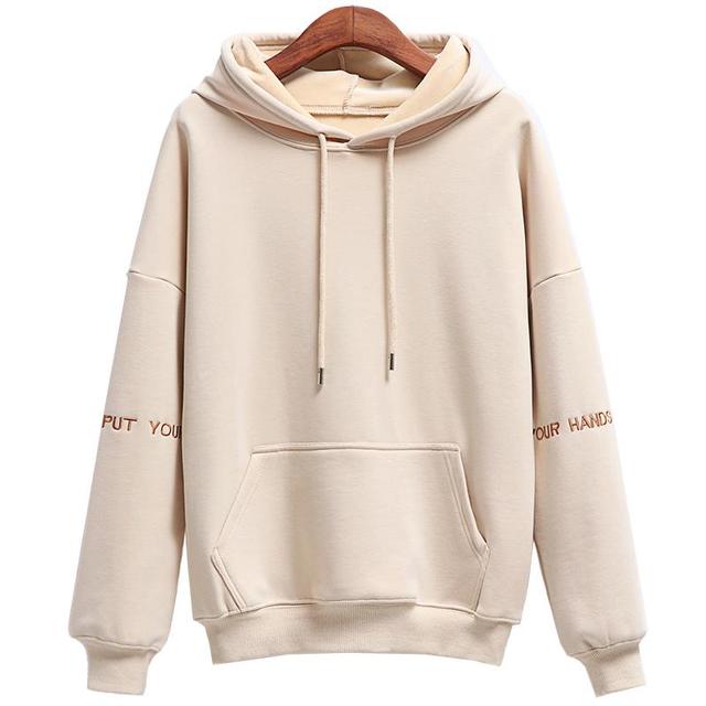 Women’s Embroidered Velvet Hoodie – Casual Soft Pullover Top