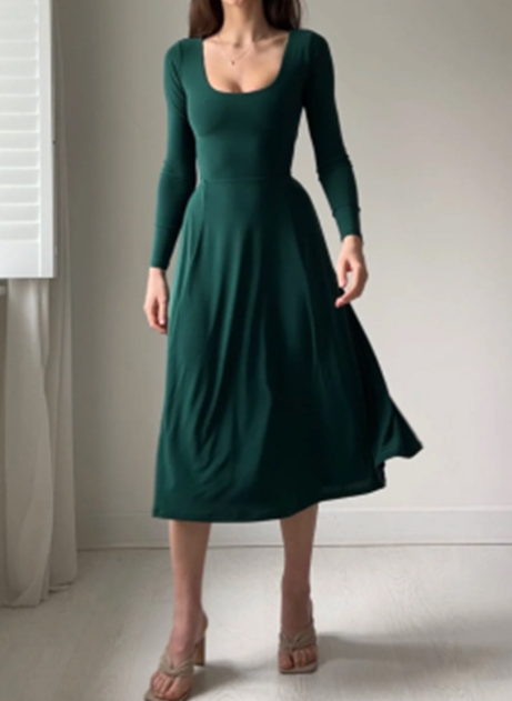 Women Elegant Long Sleeves Dress – Chic Everyday & Evening Wear