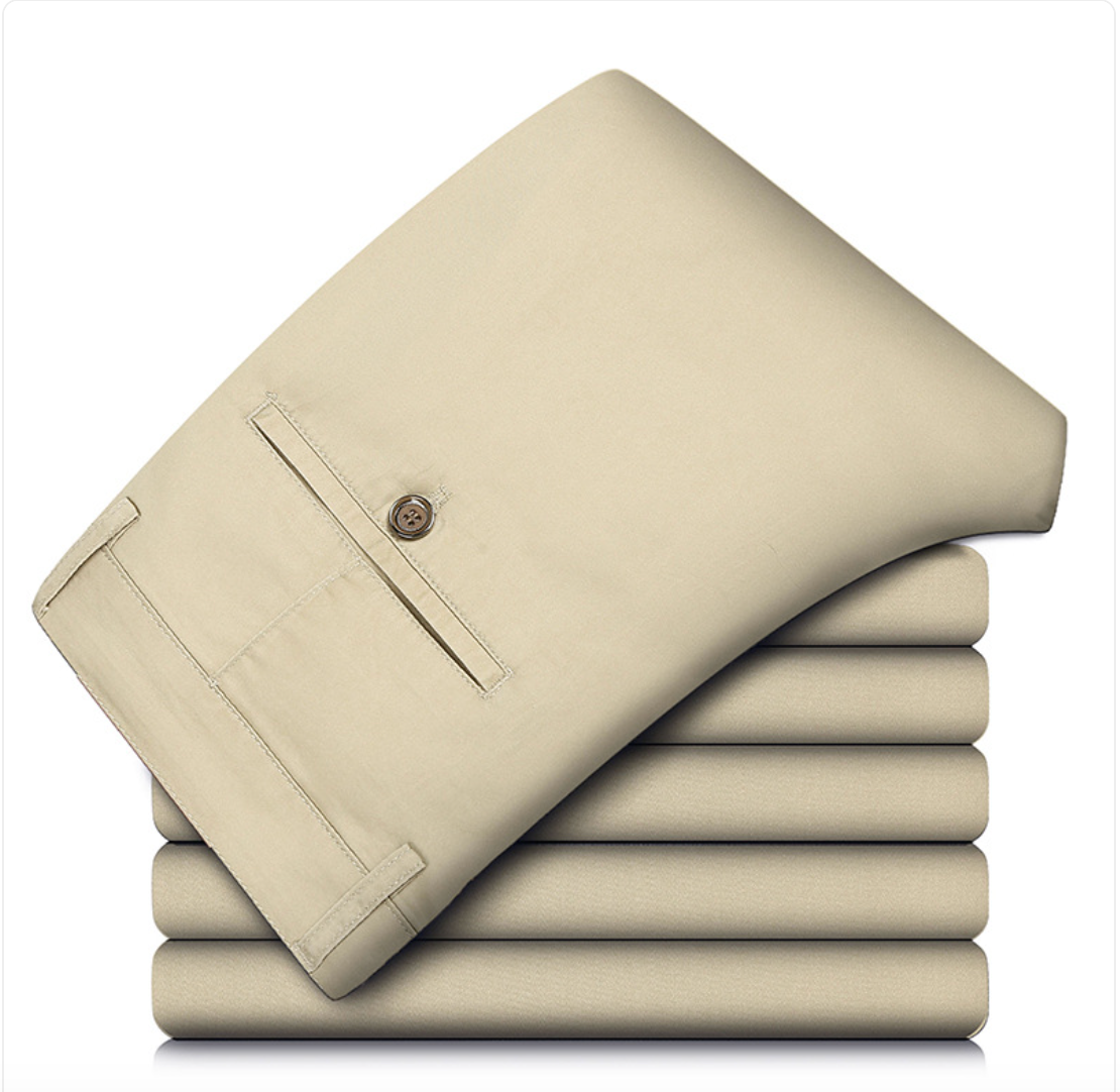 Men’s Straight Loose Cotton Pants – Relaxed Casual Trousers