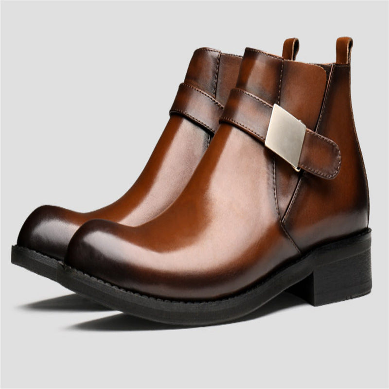 Men’s High-Top Leather Martin Boots – Autumn & Winter Casual Footwear