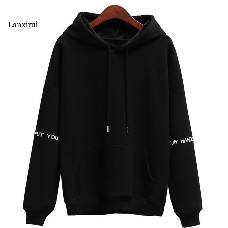 Women’s Embroidered Velvet Hoodie – Casual Soft Pullover Top