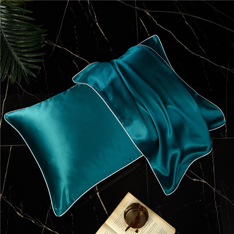 Single-Sided Solid Color Silk Satin Pillow Cover – Smooth Elegant Pillowcase
