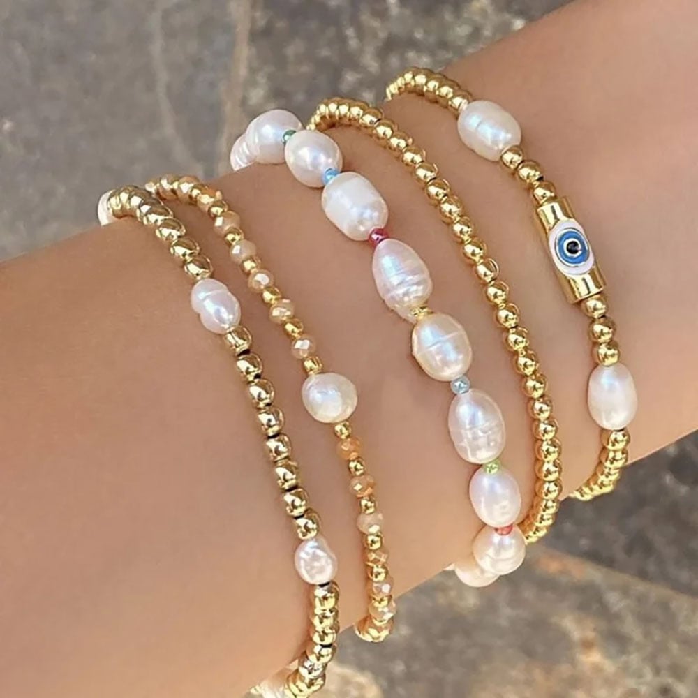 Baroque Natural Pearl Multi-layer Bracelet for Women