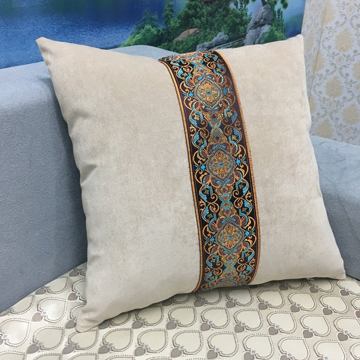 European Style Sofa Pillow Cover – Elegant Checkered Decorative Cushion