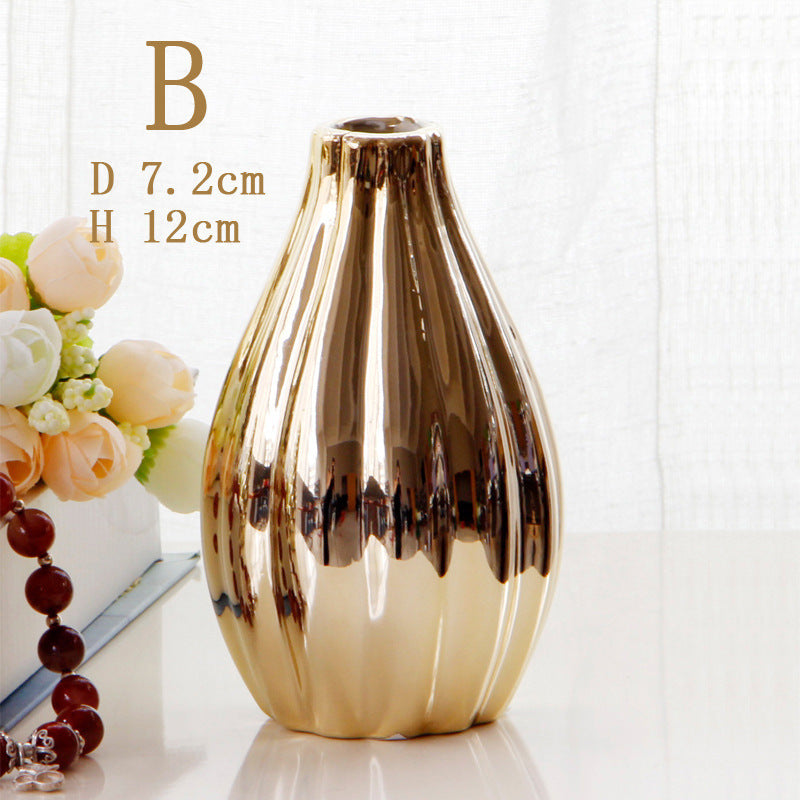 Nordic Ceramic Flower Vase – Minimalist Small Tabletop Accent for Home Decor