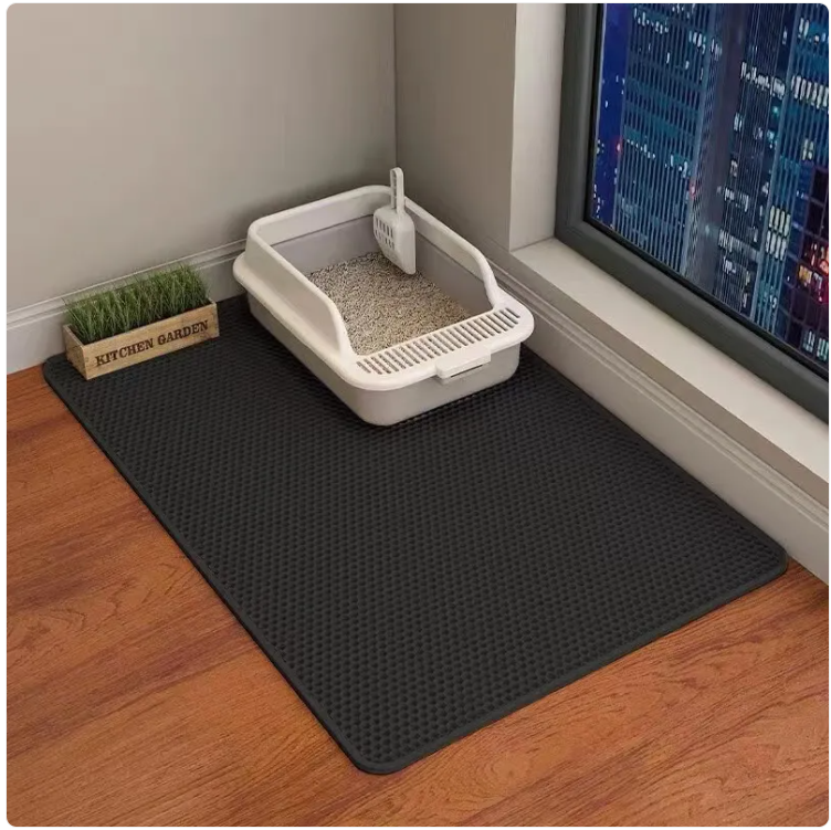 Double-Layer Cat Litter Mat – Anti-Tracking Litter Trapping Floor Mat