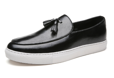 Men’s Korean-Style Low-Top Leather Loafers – Modern Casual Shoes
