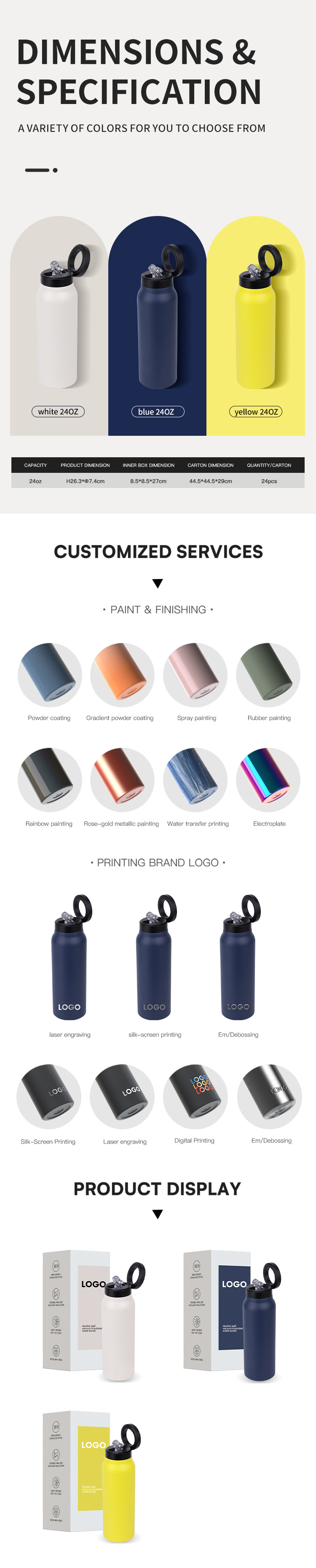 Stainless Steel Water Bottle with Magnetic Lid – Reusable Insulated Travel Bottle