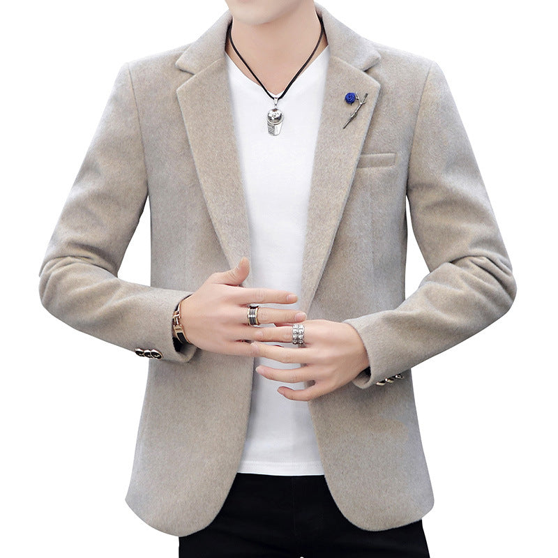 Men’s Casual Fleece Blazer – Slim Fit Warm Winter Jacket, M–4XL