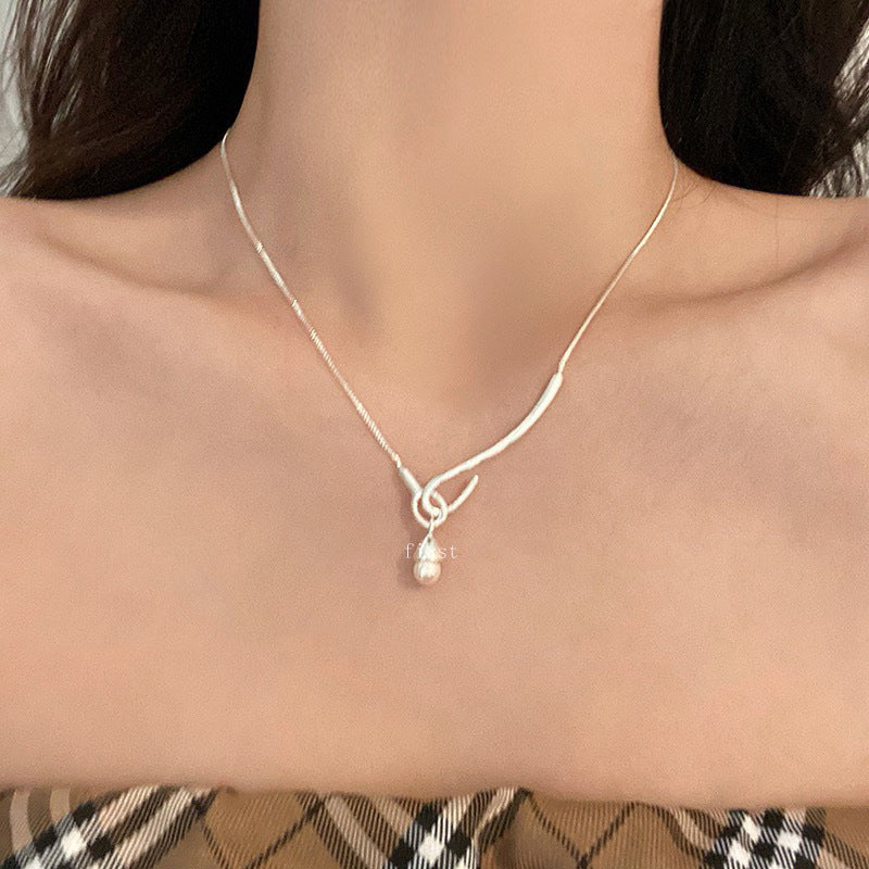 Korean Vintage Pearl Tassel Floral Bow Choker Necklace