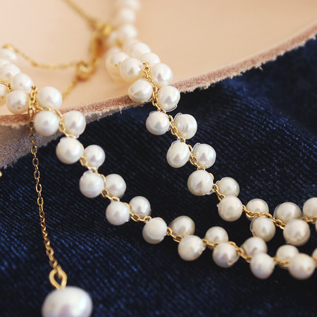 Handmade Woven Pearl Necklace