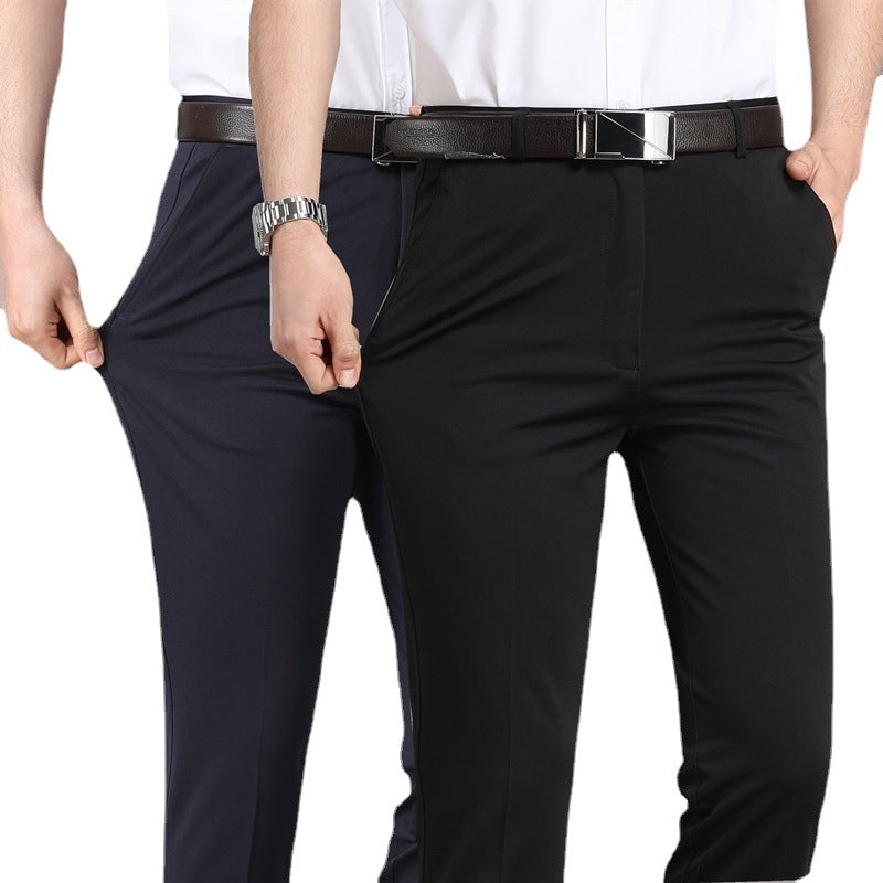 Men’s Fleece-Lined Business Casual Pants – Warm Winter Trousers