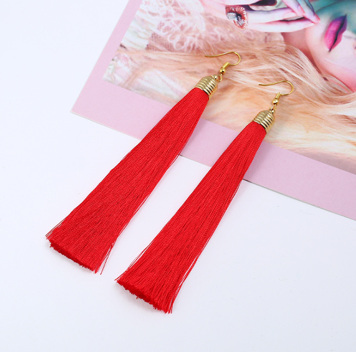 Long Tassel Dangle Earrings for Women – Elegant Statement Jewelry