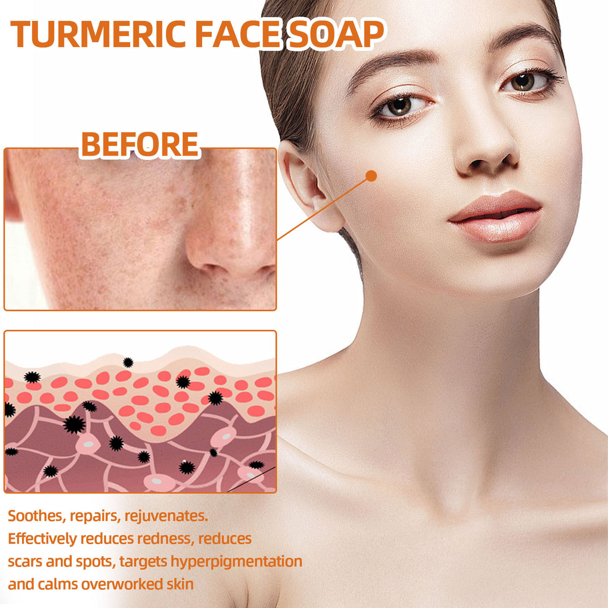 West&Month Ginger Turmeric Facial Soap – Gentle Brightening & Dark Spot Care Cleansing Bar