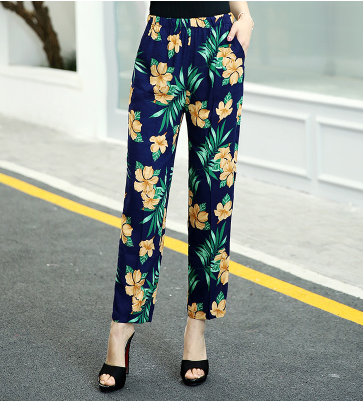 Women’s Loose High-Waist Casual Pants – Lightweight Cropped Straight-Leg Harem Trousers, XL–5XL