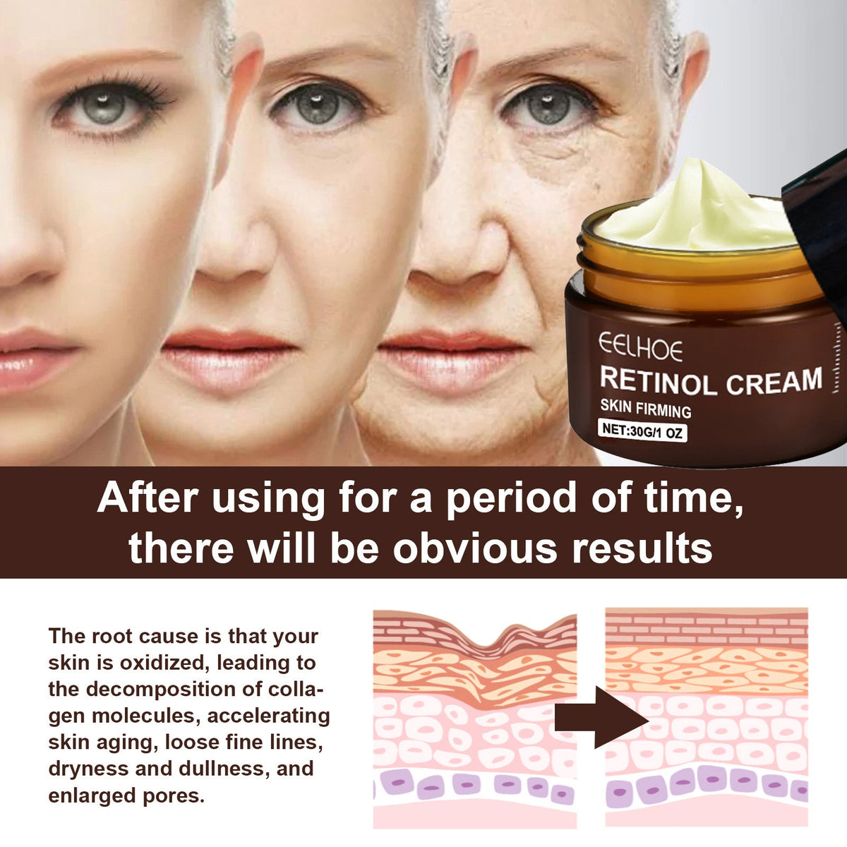 EELHOE Retinol Cream – Anti-Aging Firming & Brightening Facial Moisturizer