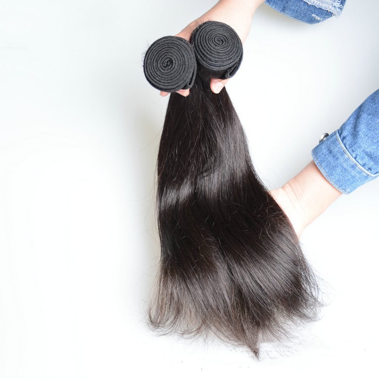 Brazilian Virgin Straight Human Hair Extensions – Natural Real Hair, 8–30 Inch