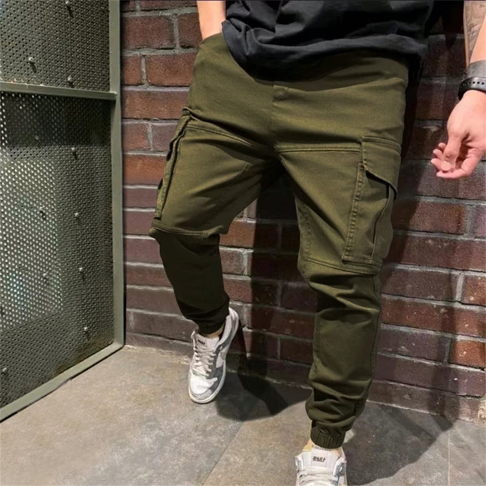 Men’s Casual Cargo Trousers with Pockets – Utility Everyday Pants