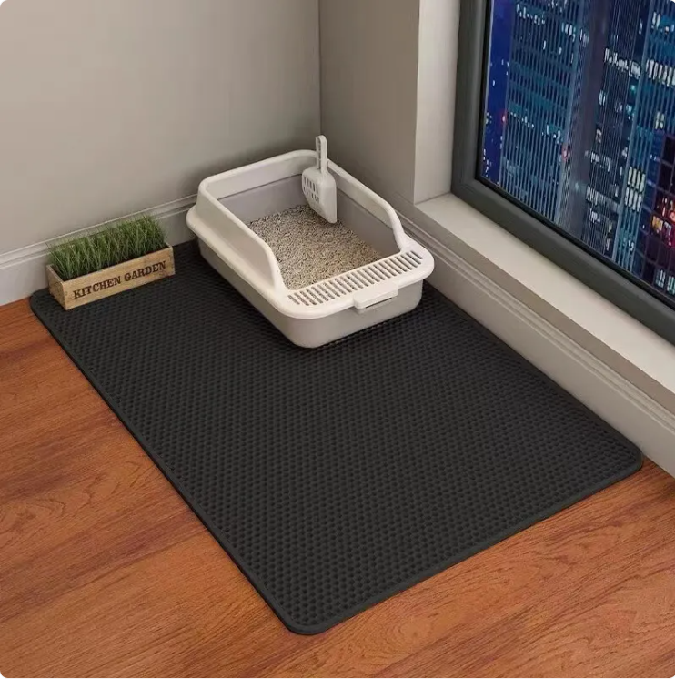 Double-Layer Cat Litter Mat – Anti-Tracking Litter Trapping Floor Mat
