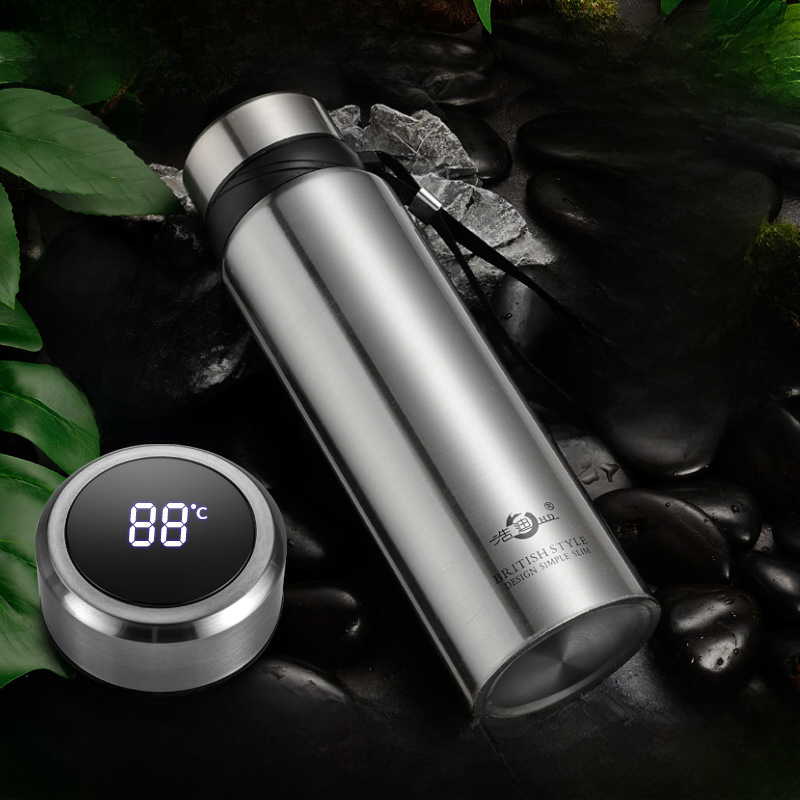 HaoDi Smart Stainless Steel Travel Mug – Large Capacity Insulated Cup with Temperature Display