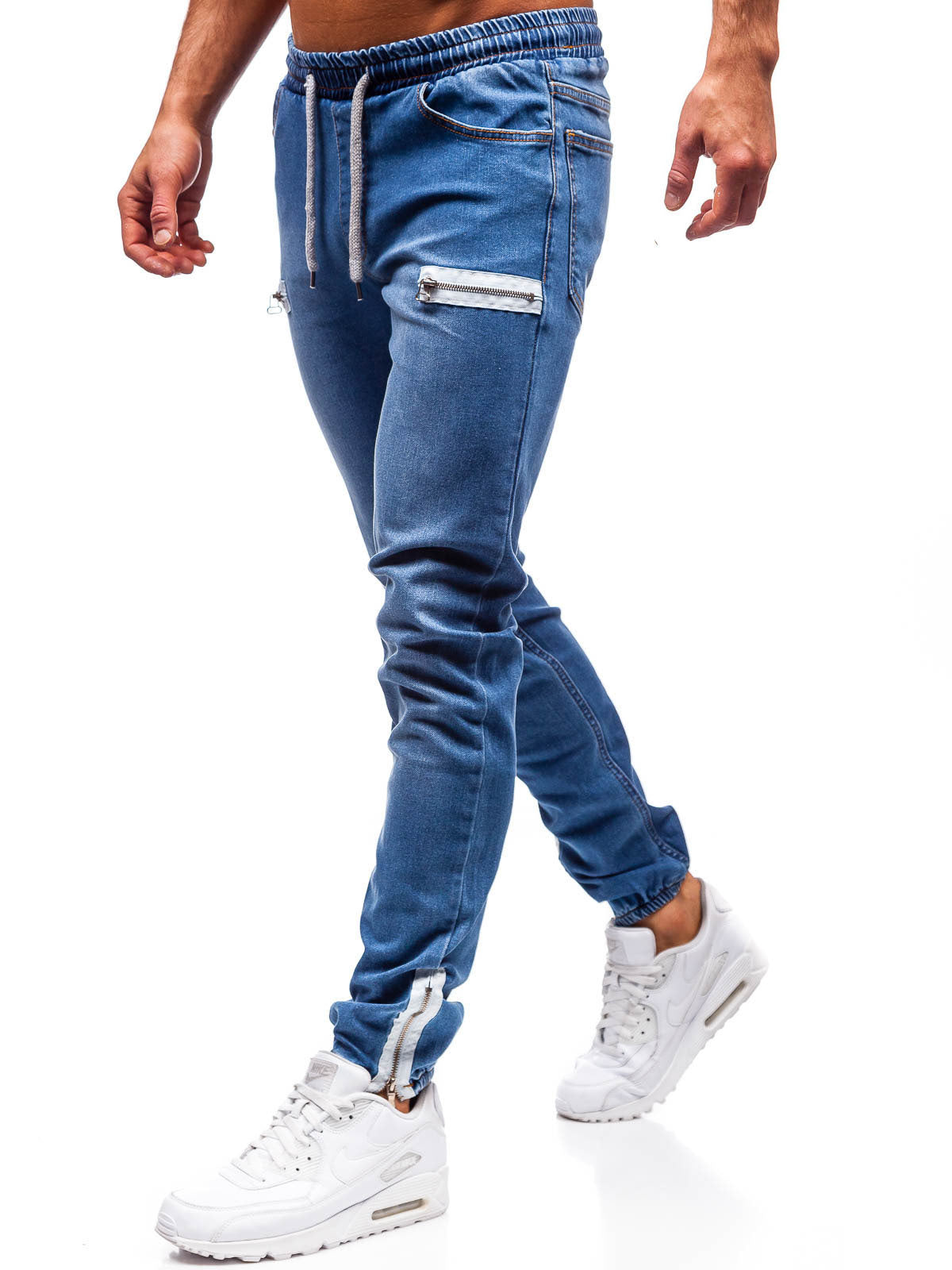 Men’s Zipper Design Jeans – Casual Fashion Denim Pants