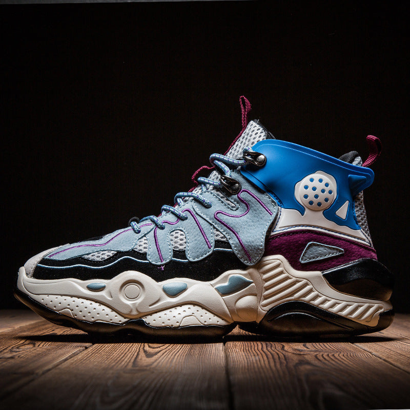 Color Block Sneakers for Men - Dad Shoes with Height Boost