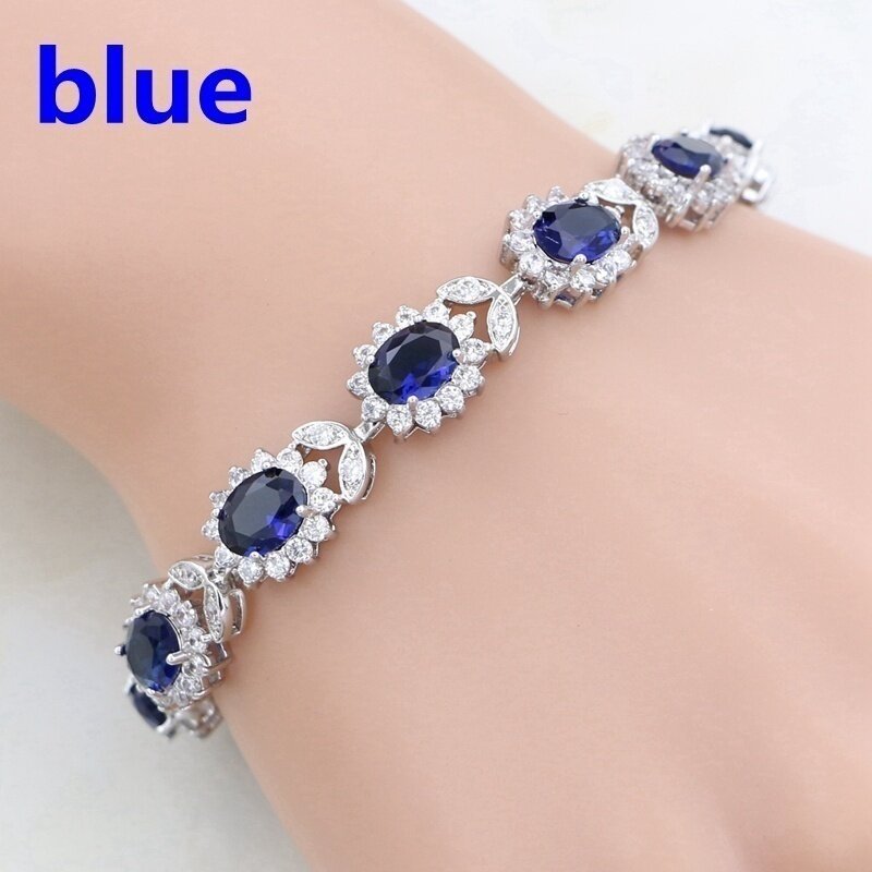 Women’s Inlaid Crystal Cross Bracelet – Colorful Geometric Fashion Jewelry