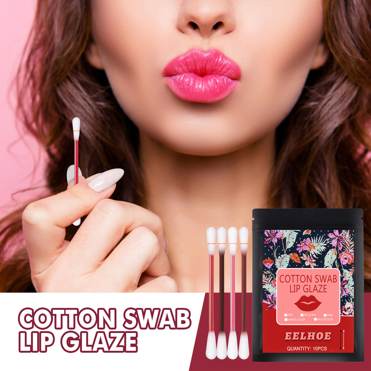 Portable Moisturizing Non-Stick Lipstick with Swab