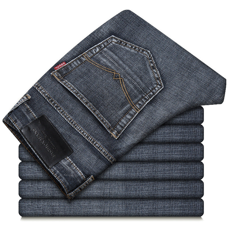 Men’s Slim Straight-Leg Jeans – Classic Long Denim Pants