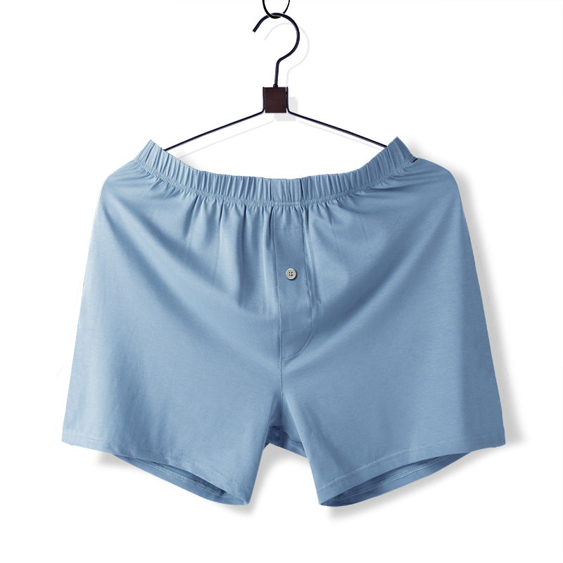 Mid-Waist Men’s Cotton Home Pants – Breathable Relaxed Lounge Shorts