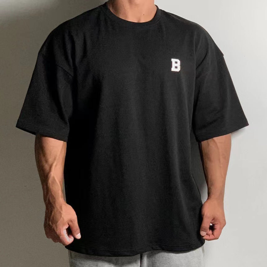 Men’s Oldschool Oversized Heavyweight Cotton T-Shirt – Drop Shoulder Casual Tee, L–3XL