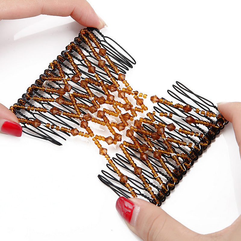 Bead Hair Comb Wire Styling Tool – Decorative Hair Brush & Hairstyle Accessory