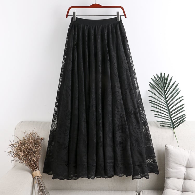 Lace Skirt – Elegant Embroidered Umbrella Skirt for Women